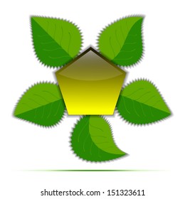 Vector green leaves conceptual framework on a white background