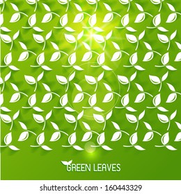 Vector green leaves ecology on lighting vector