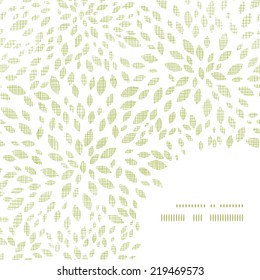 Vector green leaves explosion textile texture frame corner pattern background