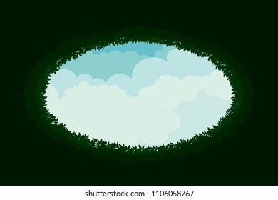 Vector green leaves frame.