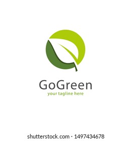 Vector Green Leaves Nature Logo Design