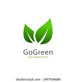 Vector Green Leaves Nature Logo Design
