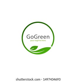 Vector Green Leaves Nature Logo Design