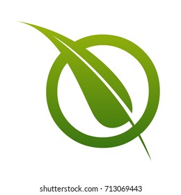 Vector Green Letter O Botanical Logo