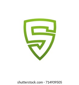 Vector Green Letter S Guard Logo