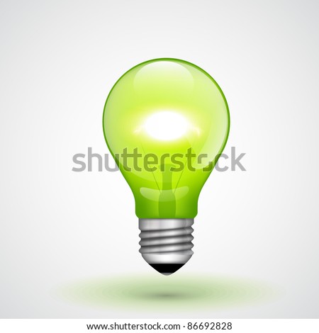 Vector Green Light Bulb