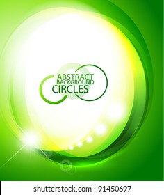 Vector green light circles eps10 abstract background