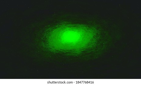 Vector Green Light Milky Way spiral on galaxy background,Universe and starry concept design.