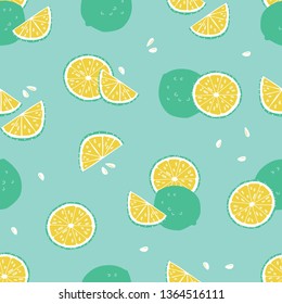 Vector green lime tropical beach resort spa repeat pattern. Suitable for gift wrap, textile and wallpaper. Surface pattern design.