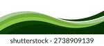 Vector green line background curve element with white space for text and message design, overlapping layers, vector illustration