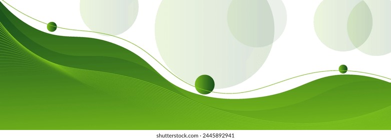 Elemento de curva de fondo de línea verde de Vector con espacio en blanco para el diseño de texto y mensajes, capas superpuestas, Vector