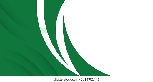 Elemento de curva de fondo de línea verde de Vector con espacio en blanco para el diseño de texto y mensajes, capas superpuestas, Vector