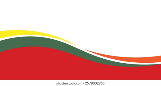 Vector green line background curve element with white space for text and message design, overlapping layers, vector