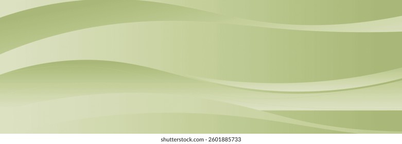 Vector green line background curve element with white space for text and message design, overlapping layers, vector	