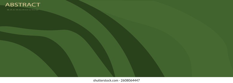 Vector green line background curve element with green space for text and message design, overlapping layers, vector