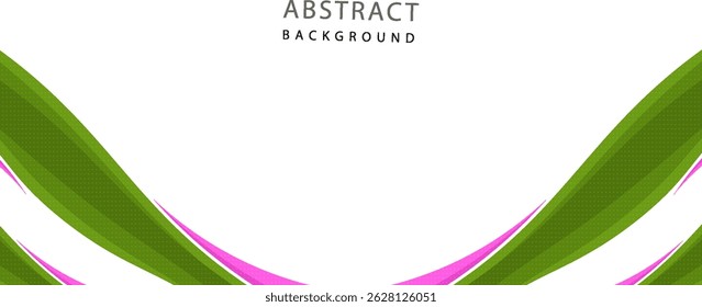 Elemento de curva de fondo de línea verde de Vector con espacio en blanco para el diseño de texto y mensajes, capas superpuestas, Vector