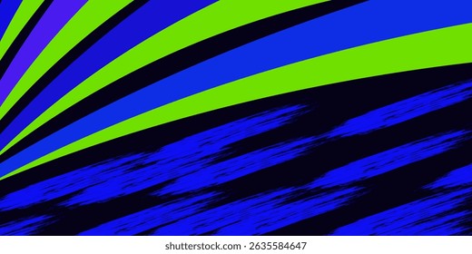 Vector green line background curve element with black space for text and message design, overlapping layers	

