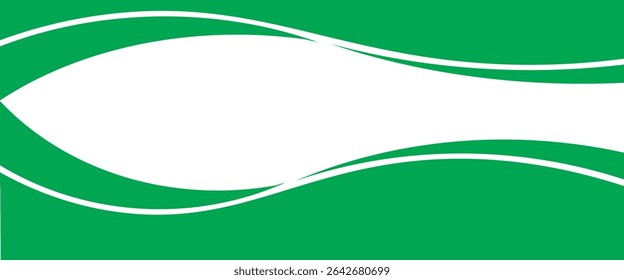 Elemento de curva de fondo de línea verde de Vector con espacio en blanco para el diseño de texto y mensajes, capas superpuestas.