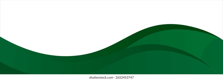Vector green line background curve element with white space for text and message design, overlapping layers, vector