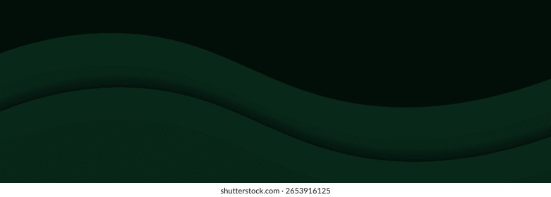 Elemento de curva de fondo de línea verde de Vector con espacio para el diseño de texto y mensajes, capas superpuestas, Ilustraciones vectoriales