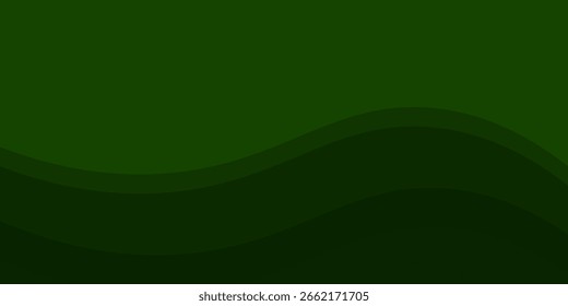 Vector green line background curve element with space for text and message design, overlapping layers, vector illustration
