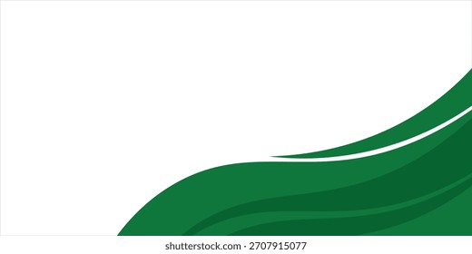 Elemento de curva de fondo de línea verde de Vector con espacio en blanco para el diseño de texto y mensajes, capas superpuestas, Vector