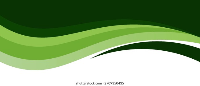 Elemento de curva de fondo de línea verde de Vector con espacio en blanco para el diseño de texto y mensajes, capas superpuestas, Vector

