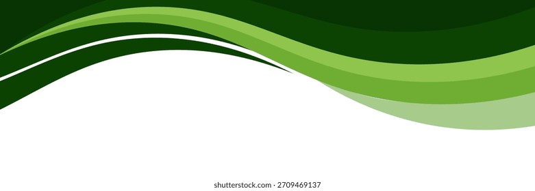 Vector green line background curve element with white space for text and message design, overlapping layers, vector