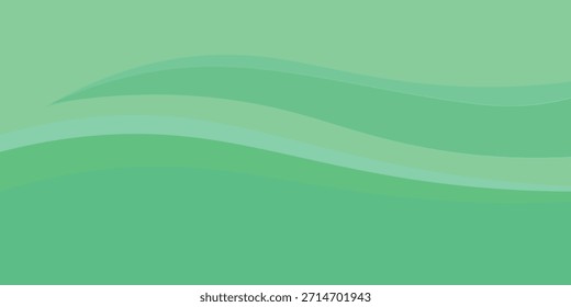 Elemento de curva de fondo de línea verde de Vector con espacio en blanco para el diseño de texto y mensajes, capas superpuestas, Vector