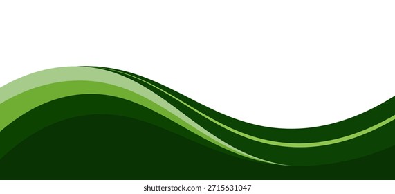 Elemento de curva de fondo de línea verde de Vector con espacio en blanco para el diseño de texto y mensajes, capas superpuestas, Vector

