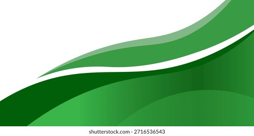 Elemento de curva de fondo de línea verde de Vector con espacio en blanco para el diseño de texto y mensajes, capas superpuestas, Vector