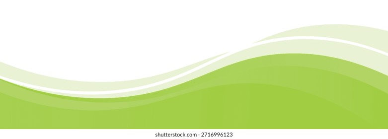 Vector green line background curve element with white space for text and message design, overlapping layers, vector