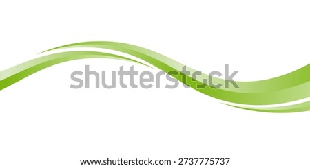 Vector green line background curve element with white space for text and message design, overlapping layers, vector eps 10.