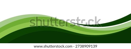 Vector green line background curve element with white space for text and message design, overlapping layers, vector illustration