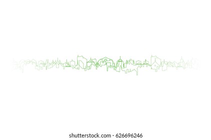 Vector green lines
abstract outline cityscape illustration