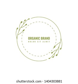 Vector green logo design template. Emblem for natural and organic products.