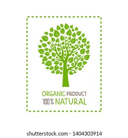 Vector green logo design template. Emblem for natural and organic products.