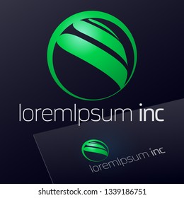 Vector green Logotype. Eco emblem for Ecology, Pharmacy and Medicine activity.