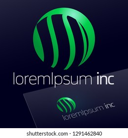Vector green Logotype. Eco Sign for Ecology, Pharmacy and Medicine activity. 