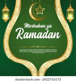 Vector Green Luxury Ramadan Kareem Social Media Post Template