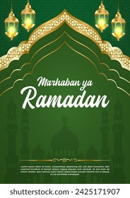 Vector Green Luxury Ramadan Kareem Poster Template