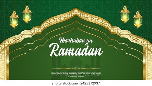 Vector Green Luxury Ramadan Kareem Banner Template
