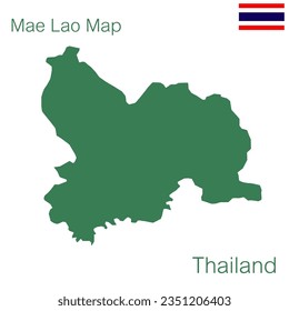 Vector Green Map Mae Lao is a district of Chiang Rai Province