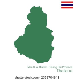 Vector Green Map Mae Suai District is one of the districts of Chiang Rai Province.