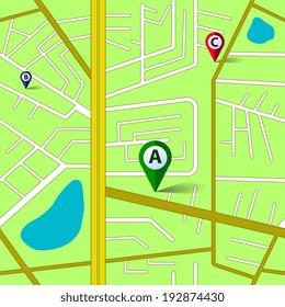 Vector green map seamless pattern. Eps10