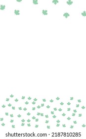 A vector of green maple leaves with the white background.