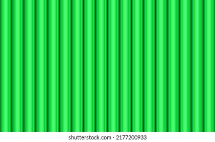 Vector green metal siding texture. Roof sheet, seamless pattern. Galvanized grooved siding. Steel waterproof urban panel. Zinc wall shape. Floor iron panel. Wooden home fence. House steel deck