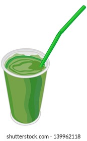 Vector green milk shake