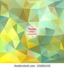 Vector green modern geometric background. Abstract autumn background for design - vector illustration EPS10.