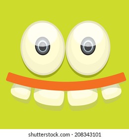 Vector green Monster face